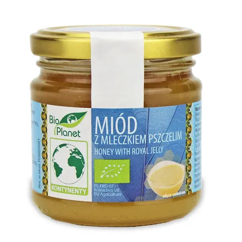 MIÓD Z MLECZKIEM PSZCZELIM BIO 250 g - BIO PLANET