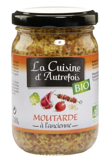 MUSZTARDA Z CAŁYMI ZIARNAMI BIO 200 g - LA CUISINE D AUTREFOIS
