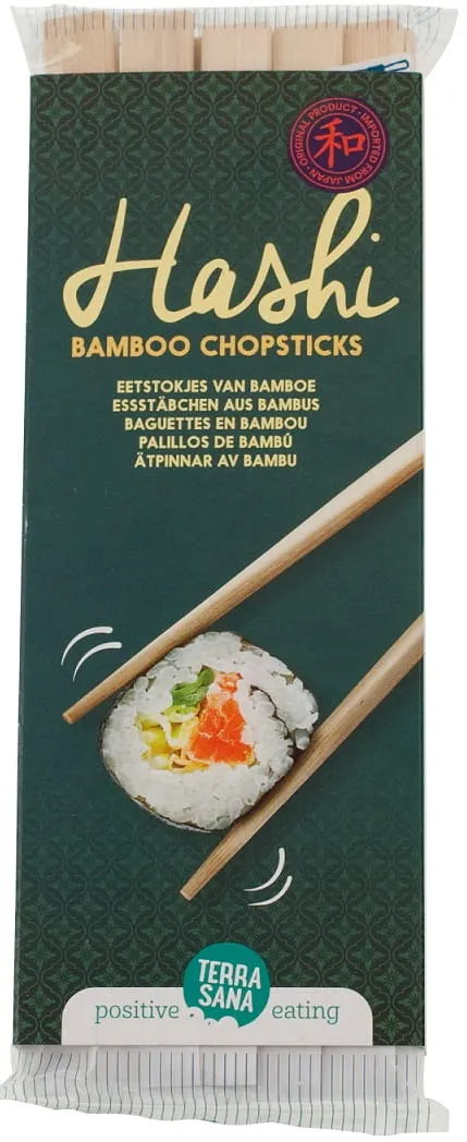 PAŁECZKI BAMBUSOWE (HASHI) DO SUSHI I DAŃ AZJATYCKICH (10 par) - TERRASANA