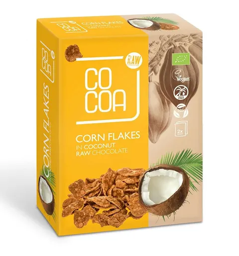 PŁATKI KUKURYDZIANE W CZEKOLADZIE KOKOSOWEJ BIO (2 x 100 g) 200 g - COCOA