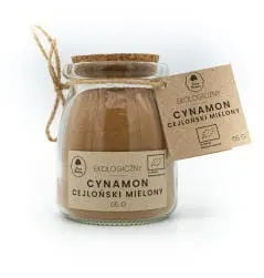 CYNAMON CEJLOŃSKI MIELONY BIO 65 g (SŁOIK) - DARY NATURY