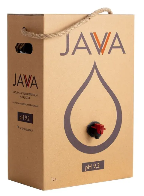 WODA MINERALNA ALKALICZNA NIEGAZOWANA Z UCHWYTEM 10 L - JAVA