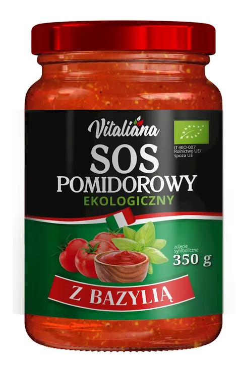 SOS POMIDOROWY Z BAZYLIĄ BIO 350 g - VITALIANA