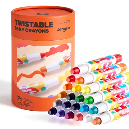 Jarmelo Silky Crayon Kredki żelowe wykręcane, 24 kolory w etui, 12m+