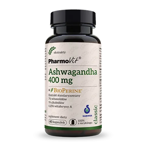 ASHWAGANDHA EKSTRAKT 60 KAPSUŁEK 30,18 g - PHARMOVIT (CLASSIC)