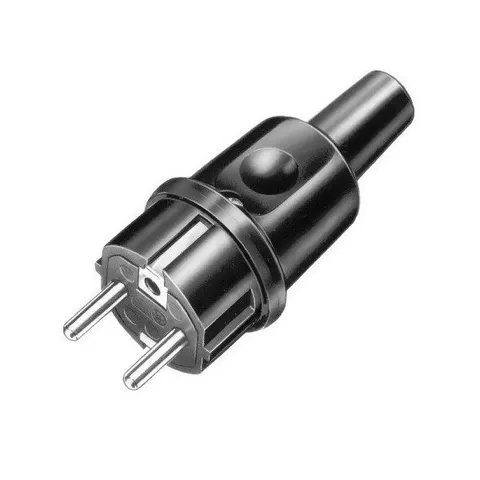 Wtyczka gumowa 16A 2P+Z IP44 Uni-Schuko czarna; AEP