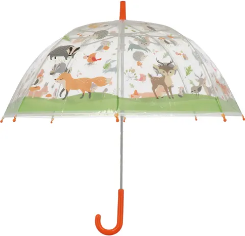 Esschert DesignPrzezroczysty parasol dziecięcy – Leśne Zwierzęta, 3+
