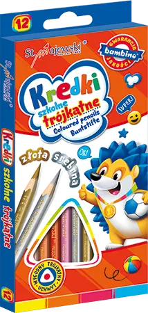 Kredki szkolne trójkątne, 12 kolorów