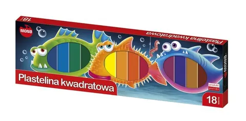 Plastelina kwadratowa 18 kolorów MONA