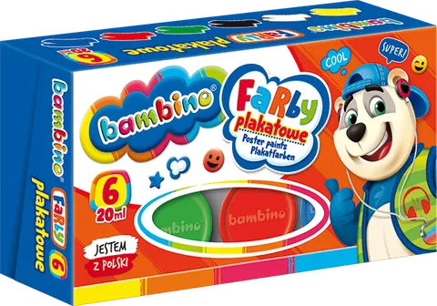 Farby plakatowe 6 kol. bambino