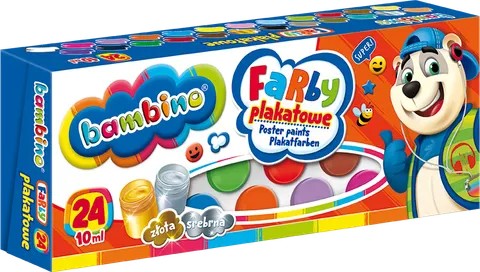 Farby plakatowe BAMBINO, 24 kolory
