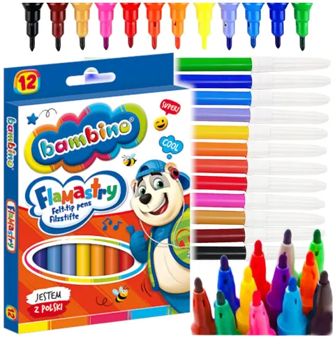 Flamastry mazaki BAMBINO 12 kolorów pisaki szkolne