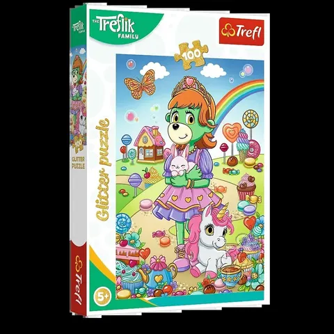 Puzzle 100 elementów Rodzina Treflików Brokatowe Trefliki Trefl