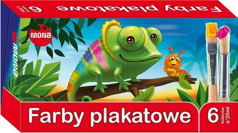 Farby plakatowe MONA, 6 kolorów