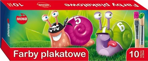 Farby plakatowe MONA, 10 kolorów