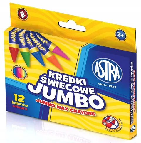 ASTRA KREDKI ŚWIECOWE SZKOLNE JUMBO 12 KOLORÓW