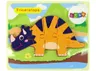Drewniane puzzle dinozaury Triceratops / Ankylosaurus pomarańczowe