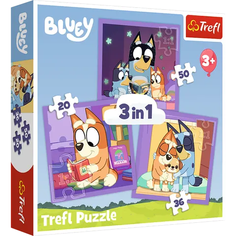 Puzzle 3w1 Poznaj Bluey Trefl