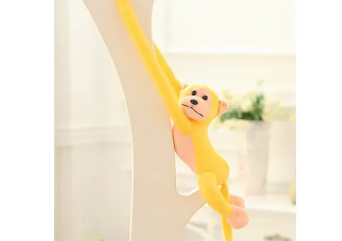 Maskotka pluszowa małpka z dźwiękiem żółta 60 cm Lean Toys
