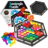 Łamigłówka logiczna Sexangle Puzzle Tetris – 16 klocków, 112 zadań