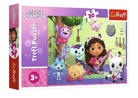 Puzzle 30 elementów Gabi i jej uroczy domek – Koci Domek Gabi Trefl