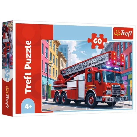 Puzzle 60 elementów Wóz strażacki Trefl 17405
