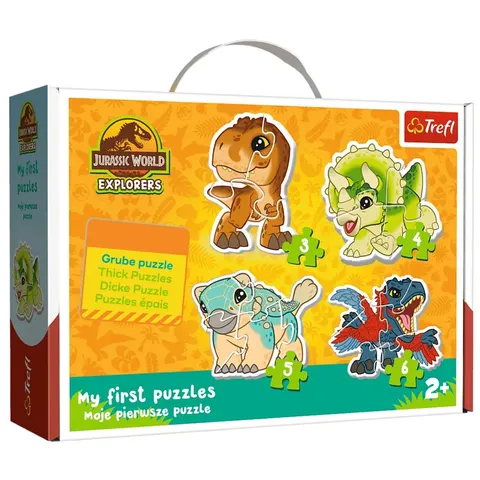 Puzzle Baby Classic 4w1 Urocze dinozaury – Jurassic World – Trefl