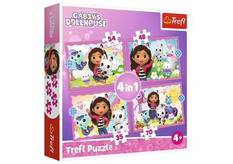 Puzzle 4w1 Przygody Gabi – Koci Domek Gabi, Trefl
