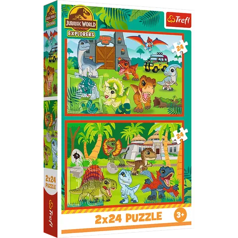 Puzzle - 2x24 - Małe dinozaury - Universal Jurassic World - Trefl 34437