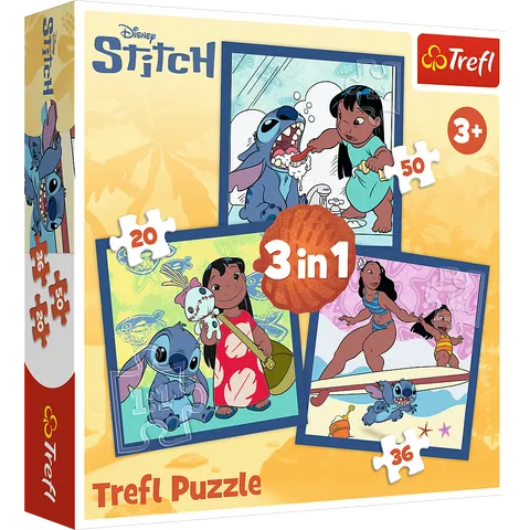Puzzle - 3w1 (20, 36, 50) - Czas ze Stitchem - Disney Lilo i Stitch - Trefl 34896