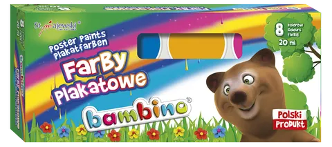 Farby plakatowe Bambino, 8 kolorów