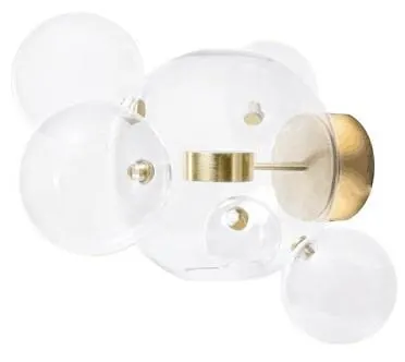 Kinkiet CAPRI WALL 6 złoty - 60 LED, aluminium, szkło