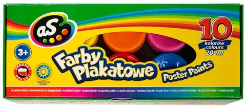 ASTRA FARBY PLAKATOWE SZKOLNE AS 10 KOLORÓW 20ML
