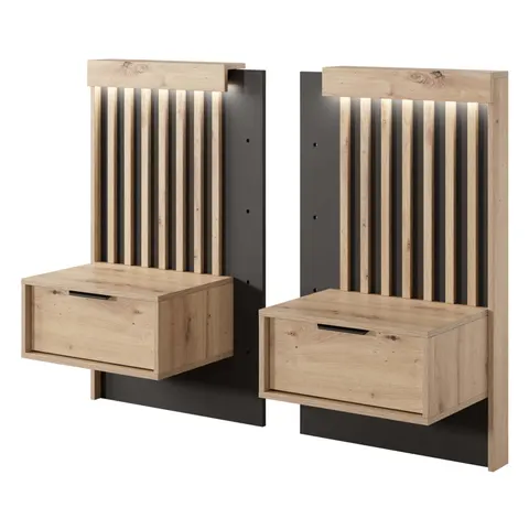 Stoliki nocne TALLY (D) dąb artisan/antracyt