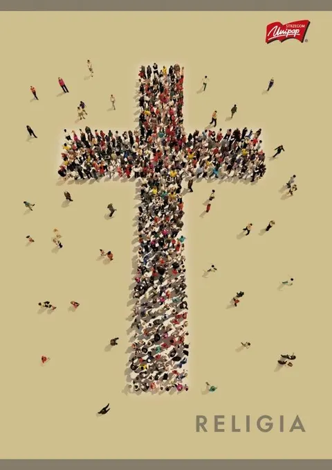Brulion, format A5, 64 kartki, cieniowany, religia, Unipap