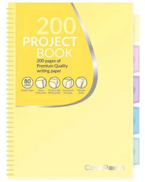 Kołobrulion B5 kratka 100 kartek COOLPACK pastelowy żółty