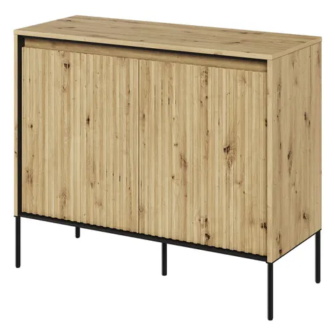 Komoda frezowana dąb artisan TREND 02 / czarne nogi