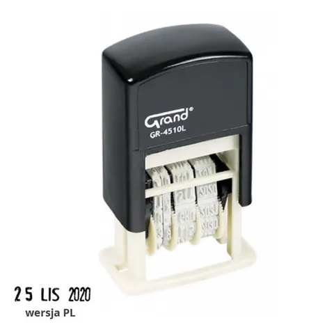 Datownik literowo-cyfrowy Grand samotuszujący 4mm POL