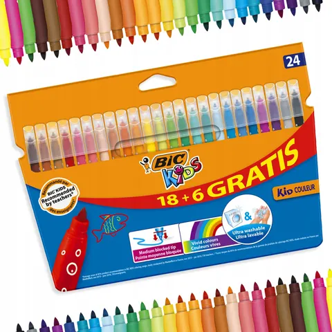 Flamastry BIC Kids Kid Couleur 24 kolory