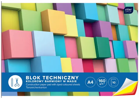 BLOK TECHNICZNY A4/10K KOLOROWY 160G INTERDRUK