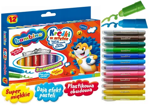 Kredki dla dzieci w sztyfcie BAMBINO 12 kolorów
