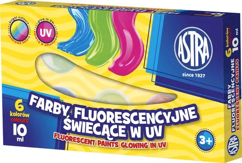 Farby fluorescencyjne 6 kolorów - 10 ml, ASTRA