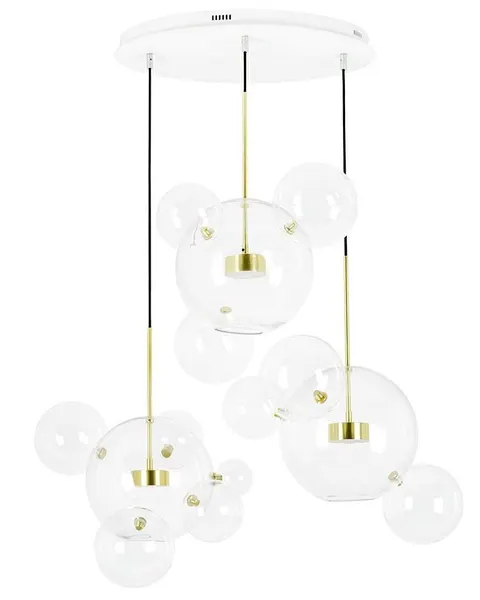 MOOSEE lampa wisząca CAPRI DISC 3 złota - 180 LED, aluminium, szkło
