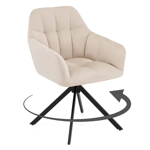 Krzesło obrotowe FREJA 2 beżowy #5 welur, czarne nogi