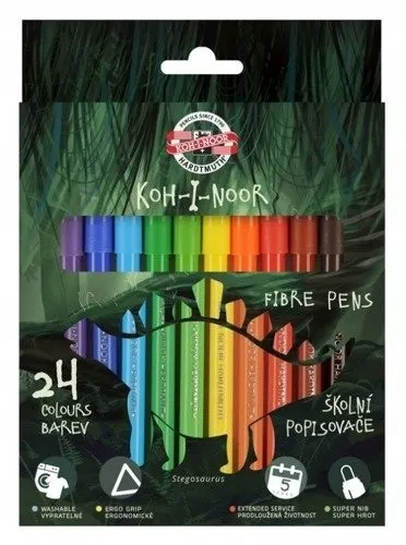 KOH I NOOR Flamastry Dino 24 kolorów