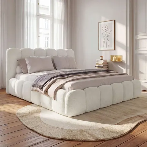 Łóżko tapicerowane SF1109 | 180x200 | Boucle | Biały #2