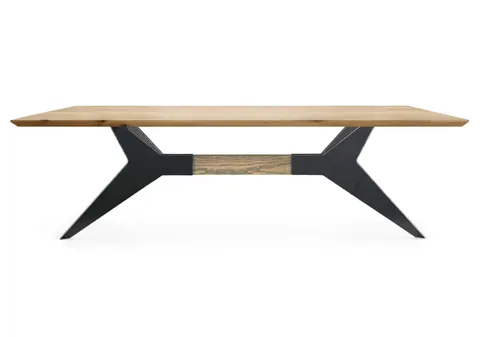 Stół loftowy drewniany 200cm z czarnymi nogami / Dębowy