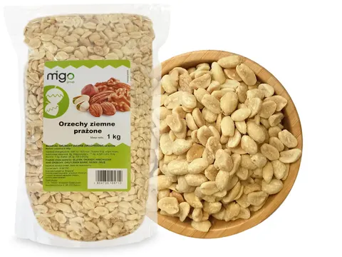 Orzeszki ziemne prażone, bez soli, orzechy ziemne 1kg - MIGOgroup