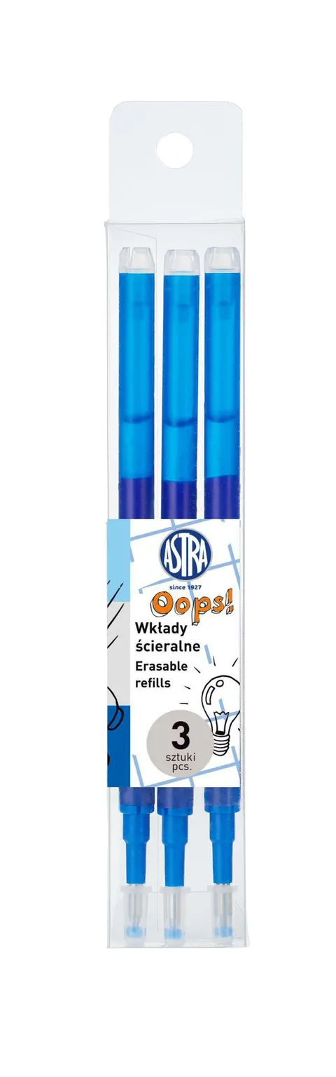Wkłady ścieralne OOPS! - niebieski 3 sztuki ASTRA
