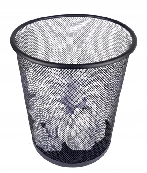 KOSZ OKRĄGŁY ŚREDNI CZARNY 13L 26,5 cm Metalowy Tres